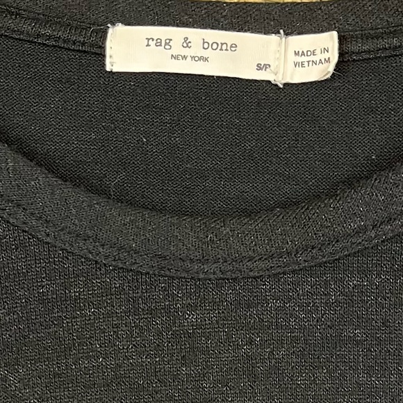 Rag & Bone Luca Long Sleeve Tee In Black Size SP - Picture 8 of 11